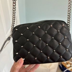 Rebecca Minkoff black crossbody with silver studs
